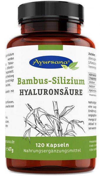 Ayursana - Bambus-Silizium-Kapseln mit Hyaluronsäure aus Pflanzen (120 Stück)